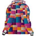 Abstract Geometry Blocks Rounded Multi Pocket Backpack View3