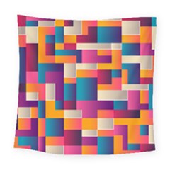 Abstract Geometry Blocks Square Tapestry (large)