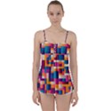 Abstract Geometry Blocks Babydoll Tankini Top View1