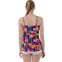 Abstract Geometry Blocks Babydoll Tankini Top View2