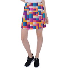 Abstract Geometry Blocks Tennis Skirt