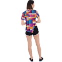 Abstract Geometry Blocks Asymmetrical Short Sleeve Sports T-Shirt View4