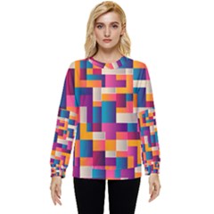 Abstract Geometry Blocks Hidden Pocket Sweatshirt