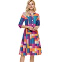 Abstract Geometry Blocks Classy Knee Length Dress View1