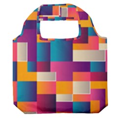 Abstract Geometry Blocks Premium Foldable Grocery Recycle Bag