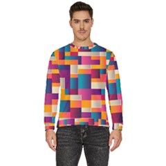 Abstract Geometry Blocks Men s Fleece Sweatshirt