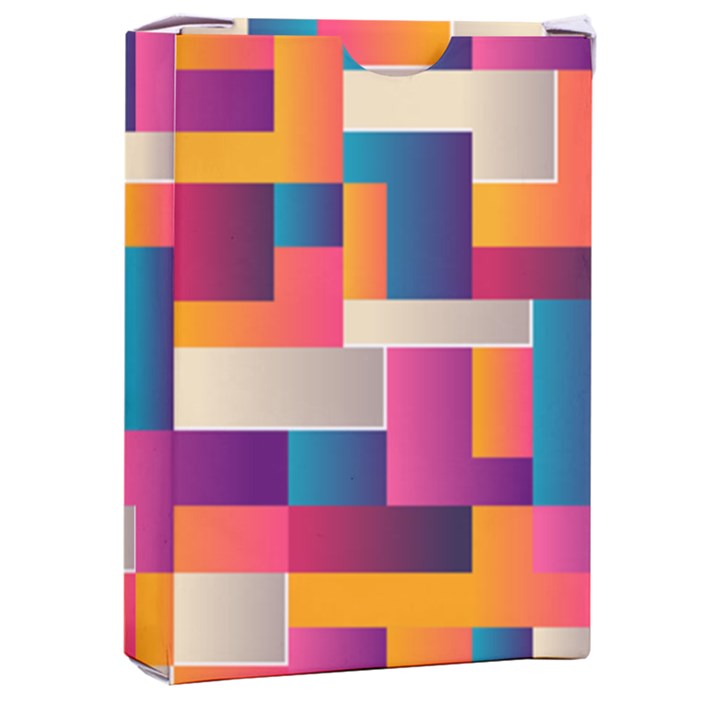 Abstract Geometry Blocks Playing Cards Single Design (Rectangle) with Custom Box