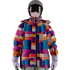 Abstract Geometry Blocks Women s Zip Ski And Snowboard Waterproof Breathable Jacket by anzea