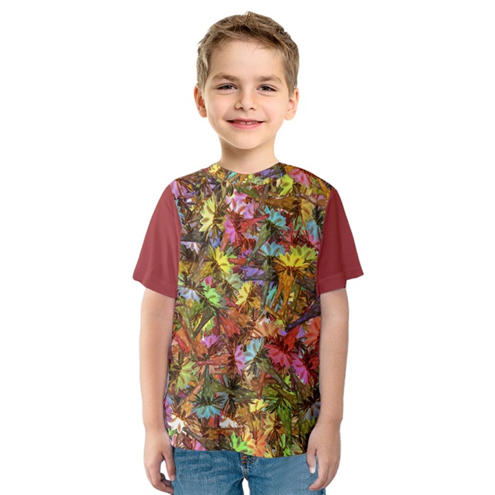 Vivid Cactus Charm Design Pattern Kids  Sport Mesh T-Shirt