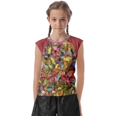 Vivid Cactus Charm Design Pattern Kids  Raglan Cap Sleeve T-shirt by dflcprintsclothing