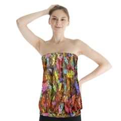 Vivid Cactus Charm Design Pattern Strapless Top