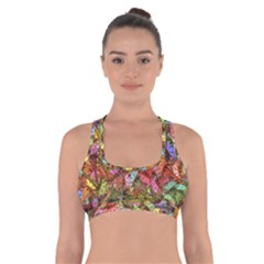 Vivid Cactus Charm Design Pattern Cross Back Sports Bra