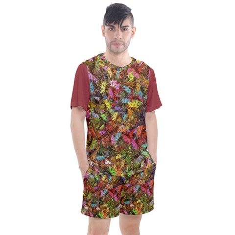 Vivid Cactus Charm Design Pattern Men s Mesh T-shirt And Shorts Set by dflcprintsclothing