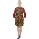 Vivid Cactus Charm Design Pattern Open Neck Shift Dress View2