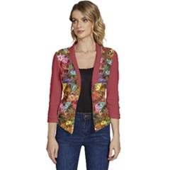 Vivid Cactus Charm Design Pattern Women s Casual 3/4 Sleeve Spring Jacket by dflcprintsclothing