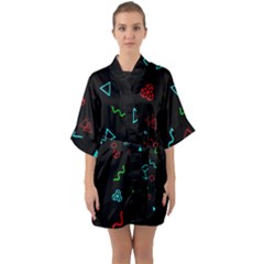 Amoled Half Sleeve Satin Kimono  by kyorashop23