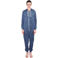 Blue Denim Fabric Hooded Jumpsuit (ladies)