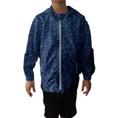 Blue Denim Fabric Kids  Hooded Windbreaker