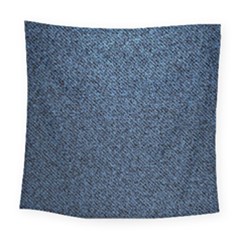 Blue Denim Fabric Square Tapestry (large)