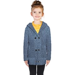 Blue Denim Fabric Kids  Double Breasted Button Coat by kyorashop23