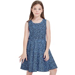 Blue Denim Fabric Kids  Skater Dress by kyorashop23