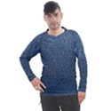 Blue Denim Fabric Men s Pique Long Sleeve T-Shirt View1