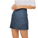 Blue Denim Fabric Mini Front Wrap Skirt View2