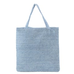 Blue Denim Texture, Macro Grocery Tote Bag by kyorashop23