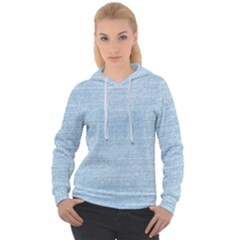 Blue Denim Texture, Macro Women s Overhead Hoodie