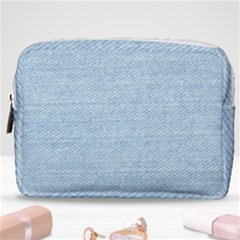 Blue Denim Texture, Macro Make Up Pouch (medium) by kyorashop23