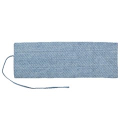 Blue Denim Texture, Macro Roll Up Canvas Pencil Holder (m) by kyorashop23