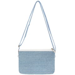 Blue Denim Texture, Macro Double Gusset Crossbody Bag