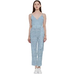 Blue Denim Texture, Macro V-neck Camisole Jumpsuit by kyorashop23