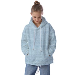 Blue Denim Texture, Macro Kids  Oversized Hoodie