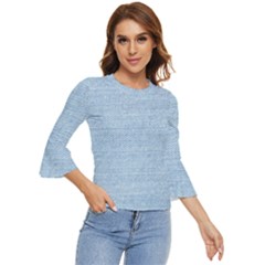 Blue Denim Texture, Macro Bell Sleeve Top