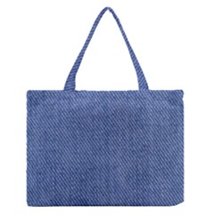 Blue Denim Zipper Medium Tote Bag by kyorashop23