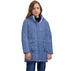 Blue Denim Kids  Hooded Longline Puffer Jacket by kyorashop23