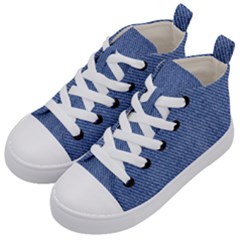 Blue Denim Kids  Mid-top Canvas Sneakers by kyorashop23