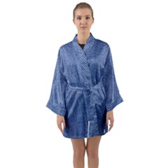 Blue Denim Long Sleeve Satin Kimono by kyorashop23