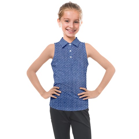 Blue Denim Kids  Sleeveless Polo T-shirt by kyorashop23