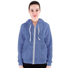 Blue Denim Women s Zipper Hoodie