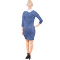 Blue Denim Quarter Sleeve Hood Bodycon Dress View2