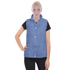 Blue Denim Women s Button Up Vest