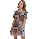 Breeds Of Cats Collage Kids  Frilly Sleeves Pocket Dress View3