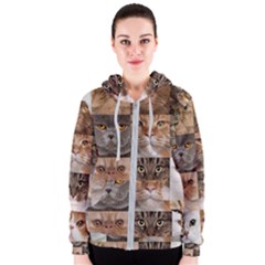 Breeds Of Cats Collage Women s Zipper Hoodie