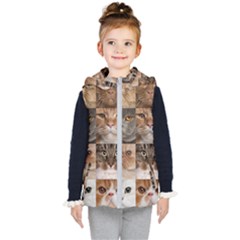 Breeds Of Cats Collage Kids  Hooded Puffer Vest