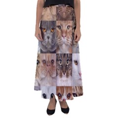 Breeds Of Cats Collage Flared Maxi Skirt by kyorashop23