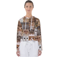 Breeds Of Cats Collage Women s Slouchy Sweat