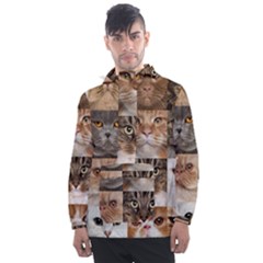 Breeds Of Cats Collage Men s Front Pocket Pullover Windbreaker