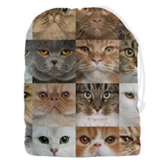 Breeds Of Cats Collage Drawstring Pouch (3xl) by kyorashop23